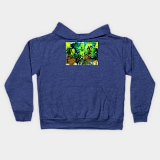 Blue Green Abstract Kids Hoodie